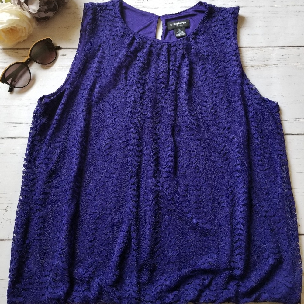 Blue/Purple Lace Top - XL